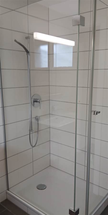 Glaenzende Duschkabine nach der Reinigung